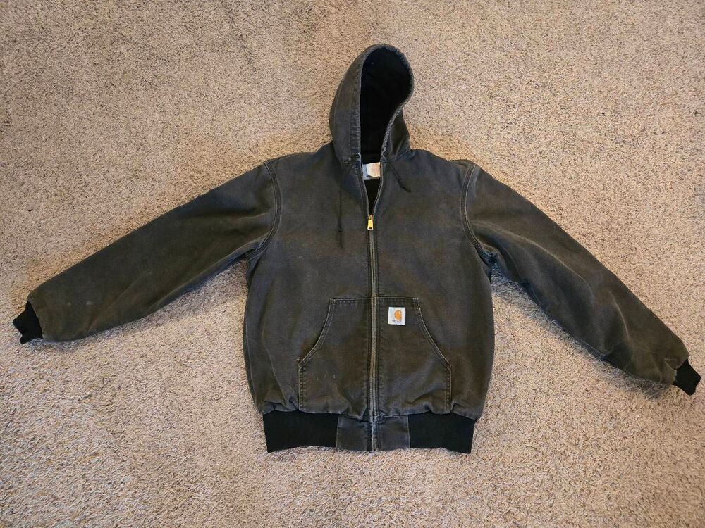 Vtg Carhartt Jacket Size Large Tall Black